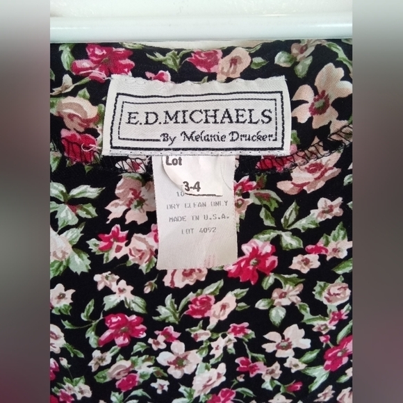 E.D. Michaels by Melanie Drucker | Vintage 1980’s Floral Cottage Maxi Dress- 3/4 - Picture 4 of 7